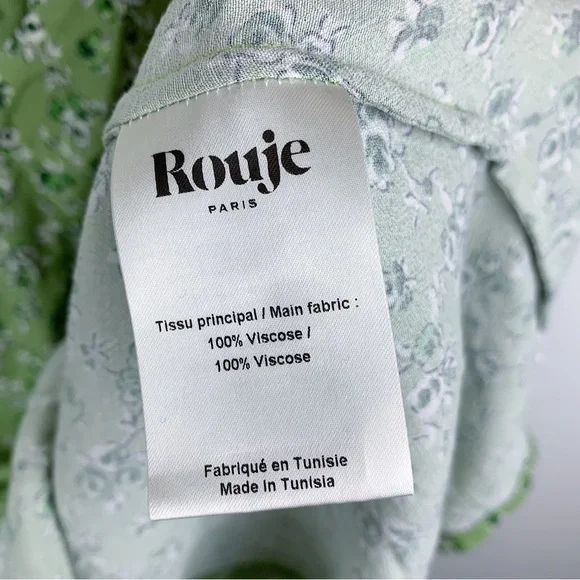 Rouje Paris Silvia Dress Rosita Vert Green Floral Size 36 Coquette - Picture 8 of 9